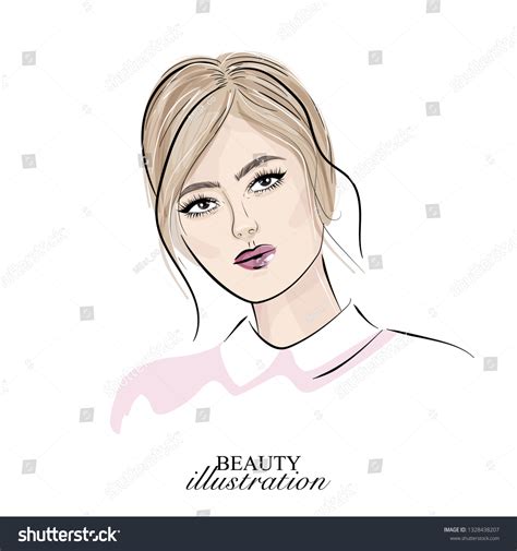 Blonde Girl Face Nude Makeup Vector 스톡 벡터 로열티 프리 1328438207 Shutterstock