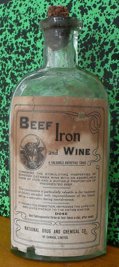 Beef Iron And Wine National Drug And Chemical Co Médicaments Brevetés Anciennes Bouteilles