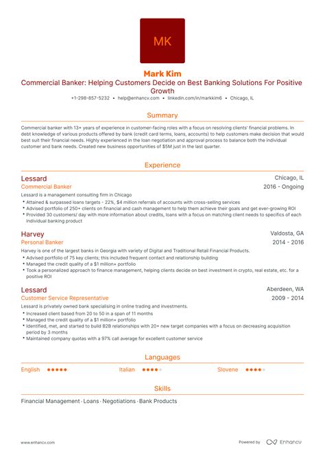 5 Commercial Banking Resume Examples And Guide For 2023