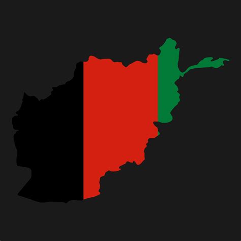 Afghanistan map silhouette with flag on black background 3330726 Vector ...