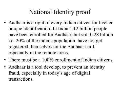 aadhaar national identity proof pptx