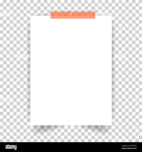 Mockup Of A Blank A4 Sheet Of White Paper With Adhesive Tape On A