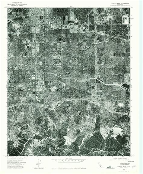 Classic USGS Canoga Park California 7.5'x7.5' Topo Map – MyTopo Map Store