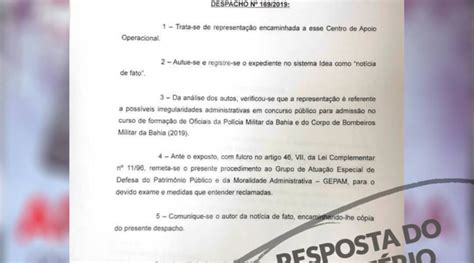 Ap S Representa O Do Deputado Capit O Alden O Minist Rio P Blico Da