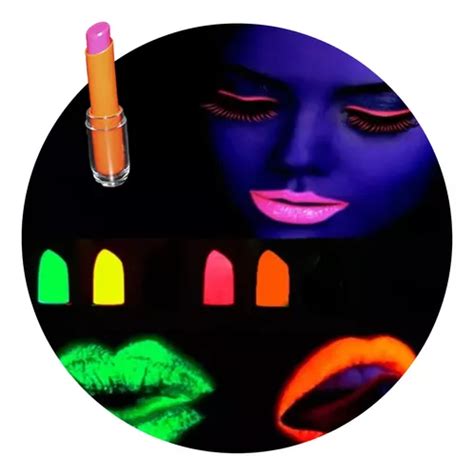 Barra Labial Fluo Maquillaje Efecto Neon Brilla Con Luz Uv