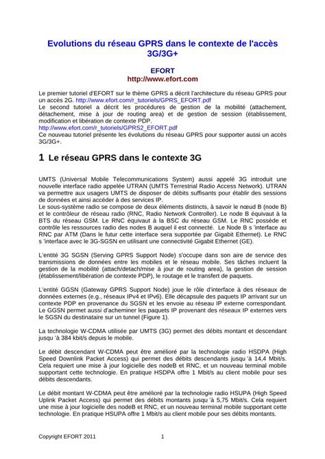 PDF Evolutions du réseau GPRS dans le contexte de l accès PDF