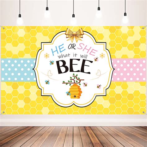 Buy Bee Gender Reveal Party Backdrop Decoration Supplies Bee Theme Baby