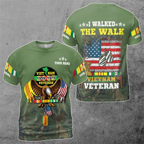 Custom Name I Walked The Walk Vietnam Veteran American Eagle Vet Proud