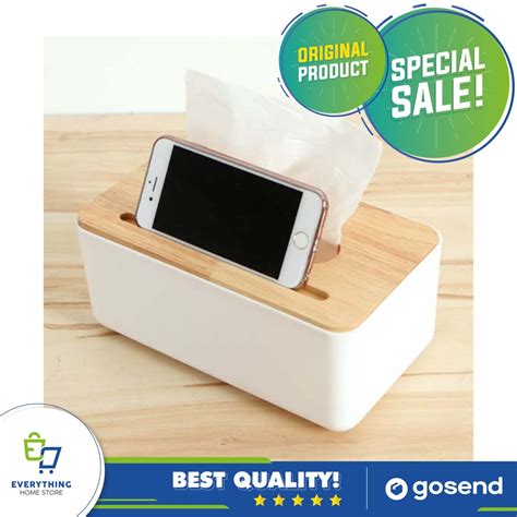 Jual Kotak Tisu Kayu Dengan Smartphone Holder Mobile And Tissue Box