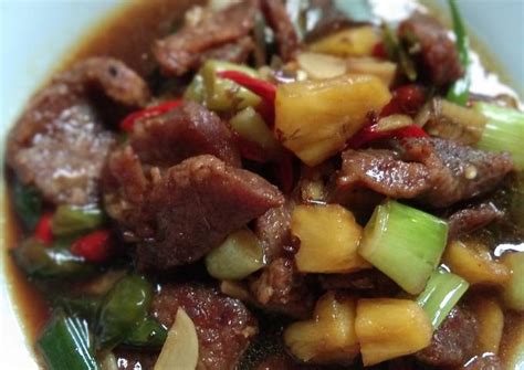 Resep Daging Sapi Saus Tiram With Pineaple Oleh Mama Arby Arasy Cookpad