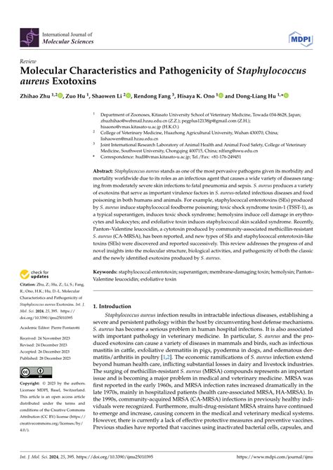 Pdf Molecular Characteristics And Pathogenicity Of Staphylococcus