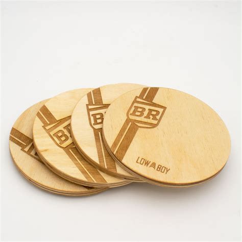 Monogrammed Wood Coasters For Drummers | Low Boy