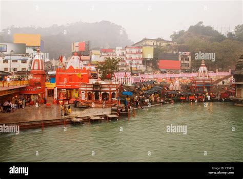 Temples At The Waterfront Har Ki Pauri Ganges River Haridwar