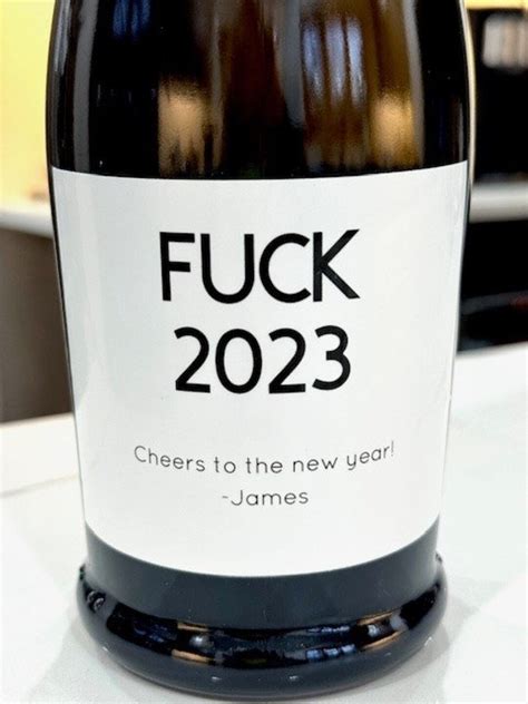 Fuck 2023 Funny New Year 2024 Wine And Champagne Bottle Labels Personalized Etsy