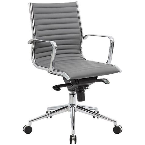 Dura Medium Back Grey Leather Office Chairs From Our Leather Office