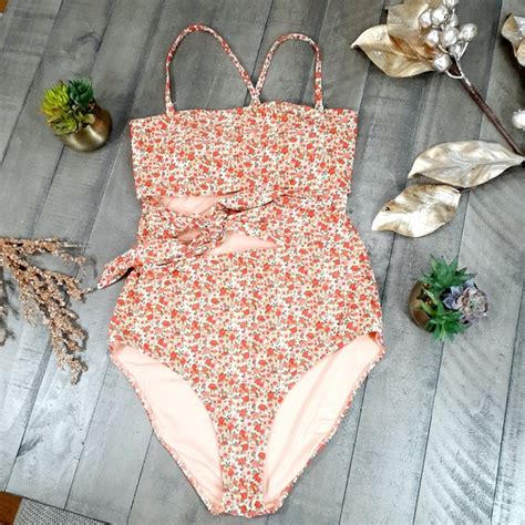 Aerie Swim Aerie Wrap Floral Print One Piece Swimsuit M Long Poshmark