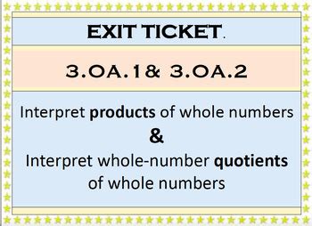 EXIT TICKETS BUNDLE OPERATIONS ALGEBRAIC THINKING 3 OA TPT