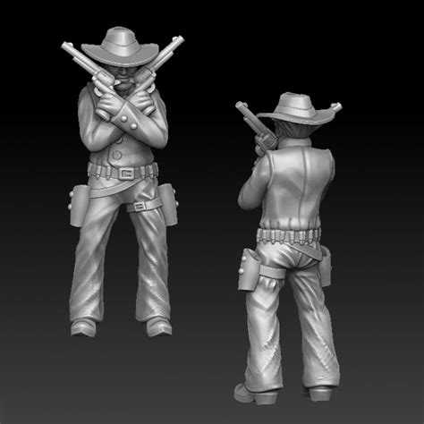 D Printable Wild West Cowboy Gunslinger Crossed Guns By Stanislav