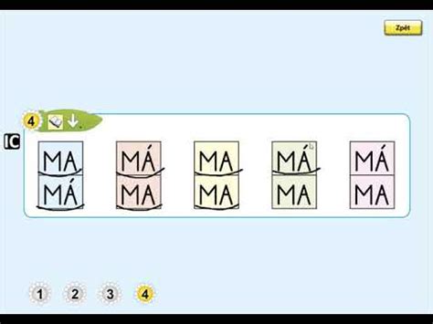 Písmeno M čtení slabik ŽIVÁ ABECEDA str 12 cv 4 YouTube