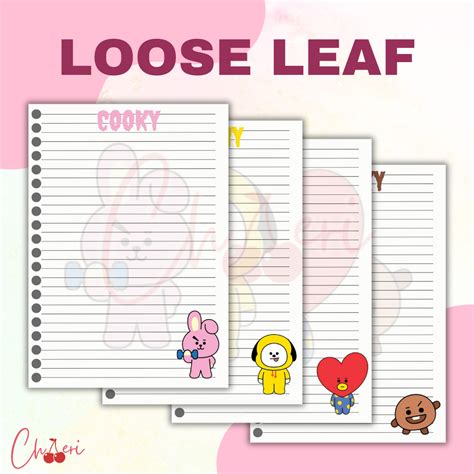 Jual LOOSE LEAF ISI BINDER A5 B5 BT21 EDITION Shopee Indonesia