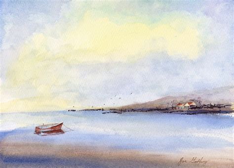 Coastal Seascape Watercolor Painting of Rockport Cape Ann, Original ...