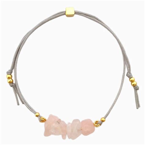 Pulsera Con Piedra Natural Cuarzo Rosado Con Significado Para Mujer