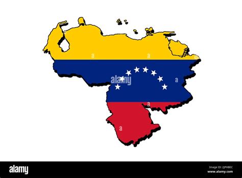 Silhouette of the map of Venezuela with its flag Stock Photo - Alamy