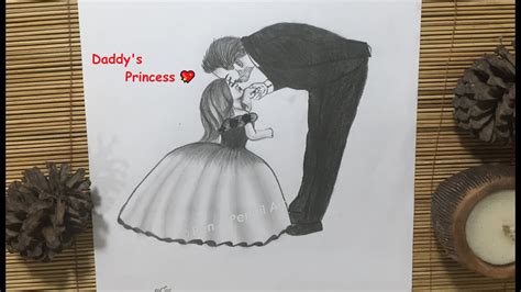 Father S Day Drawing Father And Daughter Heart Touching Pencil