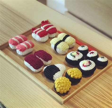 Crochet Amigurumi Piezas Sushi Set Finge Jugar Sushi Etsy