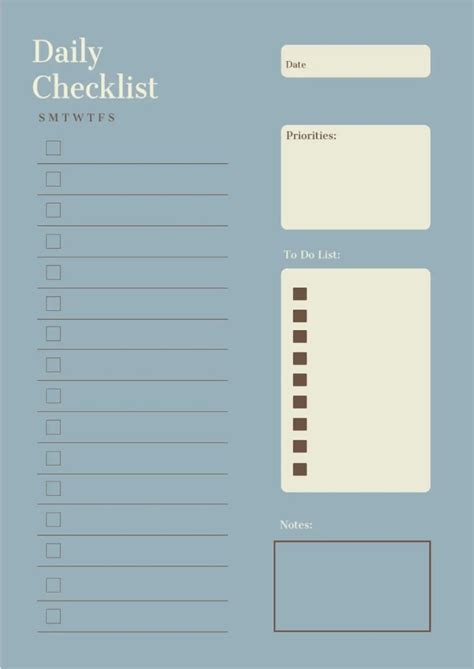 Daily Checklist Template – Free Google Docs Template | Checklist ...