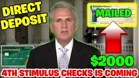 SPEAKER MCCARTHY CONFIRMED 4TH STIMULUS CHECKS FOR LOW INCOME IS ON