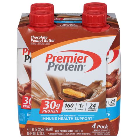 Save On Premier Protein Chocolate Peanut Butter High Protein Shake 4 Pk Order Online Delivery