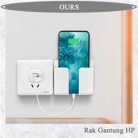 Jual Rak Gantung Hp Charger Remote Tempel Tembok Cell Phone Hanger