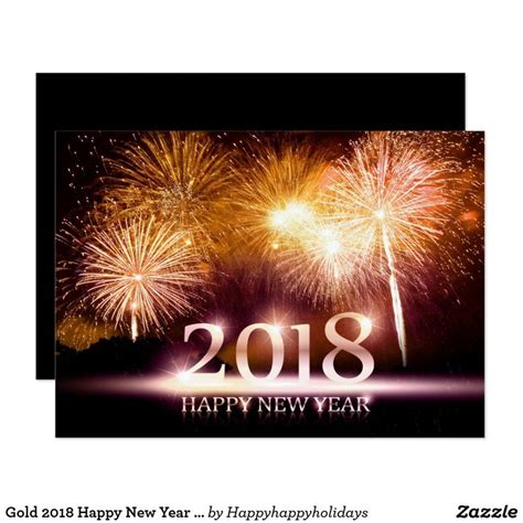 Gold 2018 Happy New Year Fireworks card | Zazzle | Happy new year fireworks, New year fireworks ...