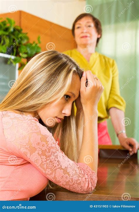 Mother And Daughter After Quarrel Stock Image Image Of Mother Anger