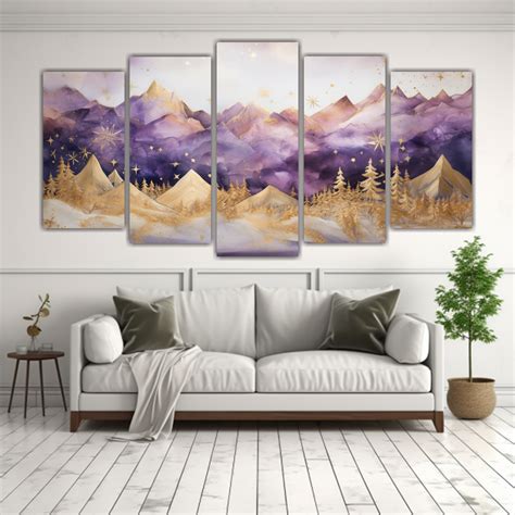 Cuadro Tela Estilo Galería Paisaje Montañoso Con Elegancia Decocuadros