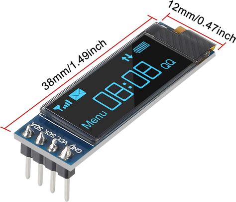 ACEIRMC 4pcs I2C Display Module 0.91 Inch I2C OLED Display Module I2C ...