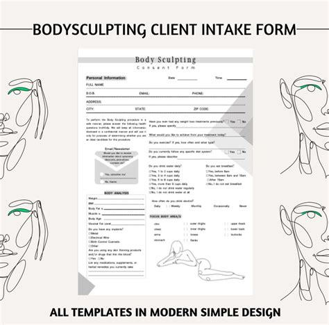 Editable Body Sculpting Forms Body Sculpting Consultation Form Body