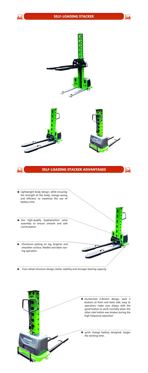 Hyder Self Propelled Self Lifting Forklift Kg Self Loading Trans