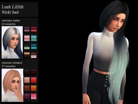 The Sims Resource Leahlillith`s Nicki Hair Retextured By Jenn Honeydew Hum Sims 4 Hairs