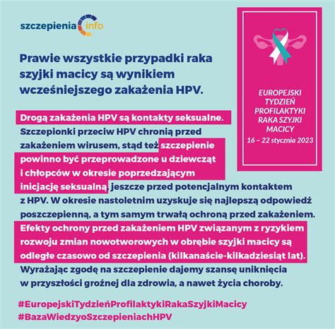 Europejski Tydzie Profilaktyki Raka Szyjki Macicy Szczepienia Info