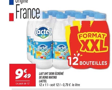 Promo Lait Uht Demi Cr Me De Bons Matins Lactel Chez Netto