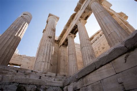 Propylaea The Monumental Entrance Of Acropolis Athens Greece Stock