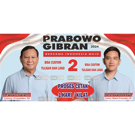 Jual BANNER / SPANDUK PRABOWO SUBIANTO GIBRAN 2024 / BISA COD | Shopee Indonesia