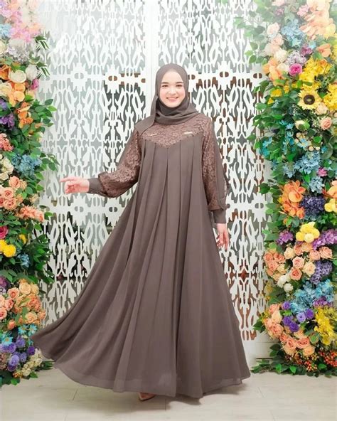 Inara Dress Pashmina Ceruty Babydoll Gamis Terbaru Viral Dress