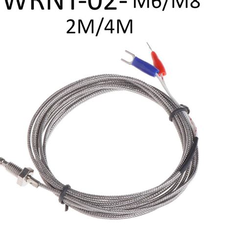 Jual K Type Thermocouple Baut WRNT 02 M6 M8 2m 4m 600C Probe Sensor