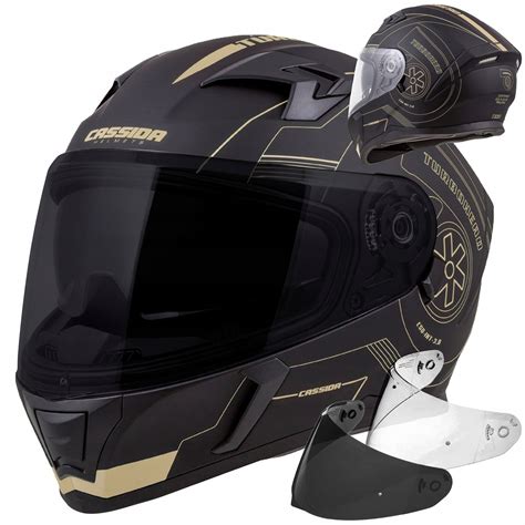 Czarna Szyba Kask Motocyklowy Cassida Gold Xs M Xs Za