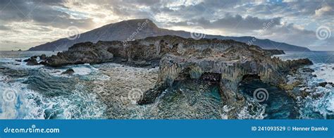 Luftpanorama Des Felsigen Strandes Auf Den Kanarischen Inseln El Hierro