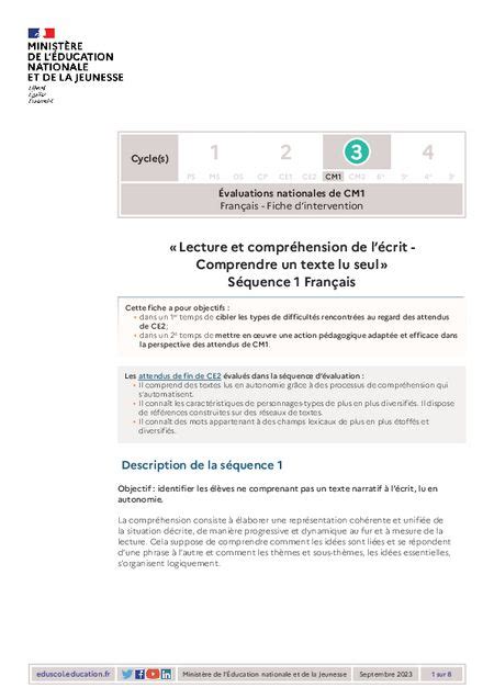 Evaluations Nationales Cm Francais Digipad By La Digitale