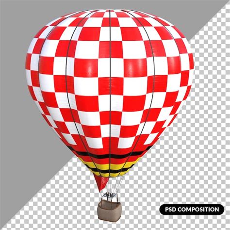 Renderização 3d isolada de balão de ar quente PSD Premium